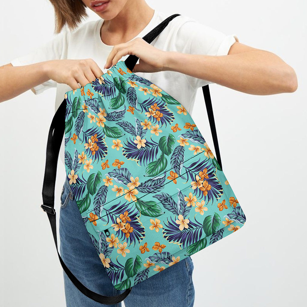 Vintage Hawaiian Aloha Pattern Print Drawstring Backpack