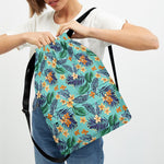 Vintage Hawaiian Aloha Pattern Print Drawstring Backpack