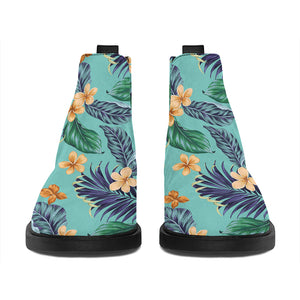 Vintage Hawaiian Aloha Pattern Print Flat Ankle Boots