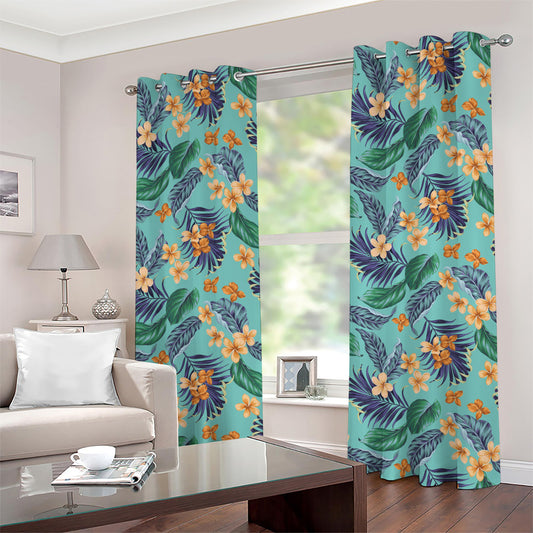 Vintage Hawaiian Aloha Pattern Print Grommet Curtains