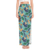 Vintage Hawaiian Aloha Pattern Print High Slit Maxi Skirt