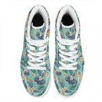 Vintage Hawaiian Aloha Pattern Print High Top Leather Sneakers