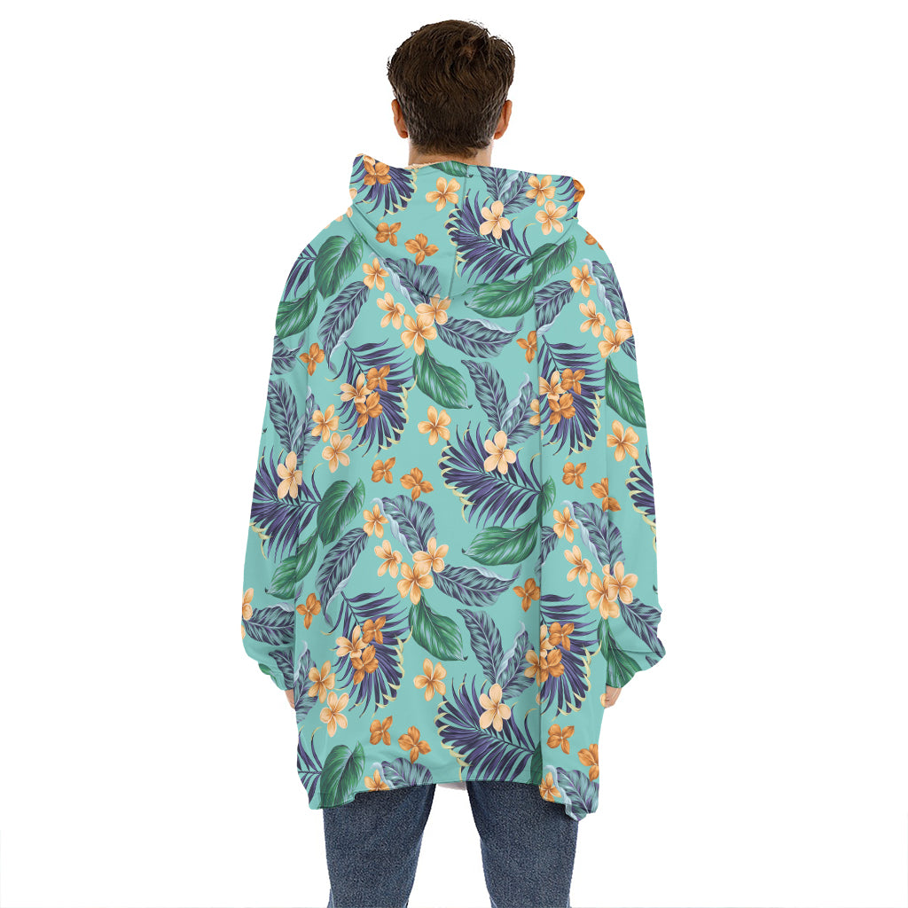 Vintage Hawaiian Aloha Pattern Print Hoodie Blanket