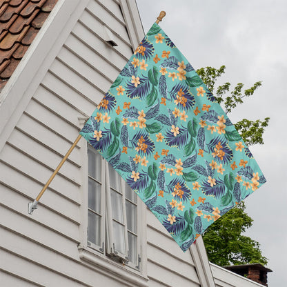 Vintage Hawaiian Aloha Pattern Print House Flag