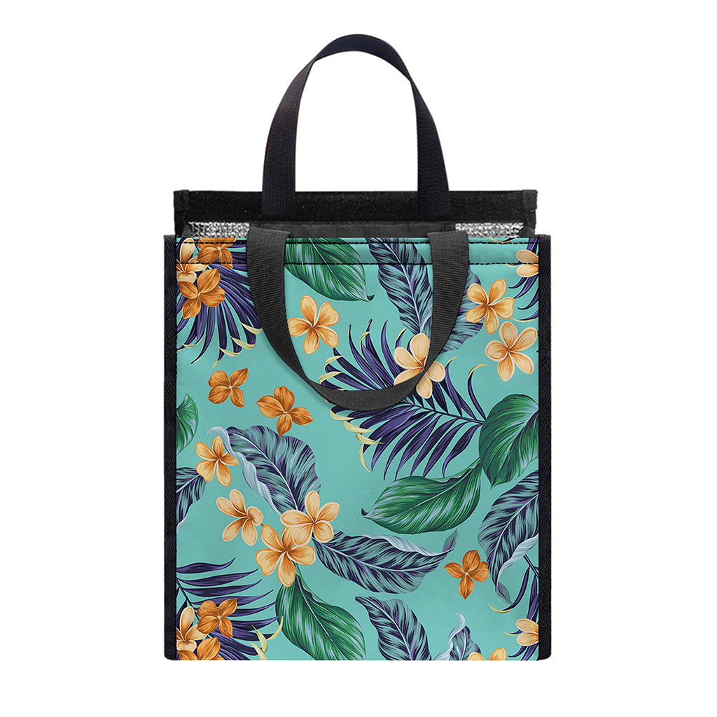 Vintage Hawaiian Aloha Pattern Print Insulated Lunch Tote