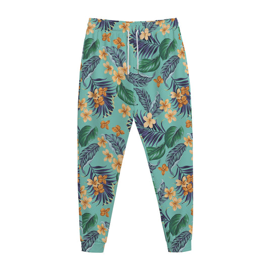 Vintage Hawaiian Aloha Pattern Print Jogger Pants