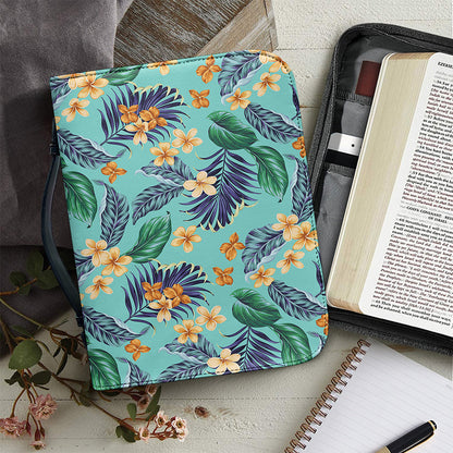 Vintage Hawaiian Aloha Pattern Print Leather Bible Cover