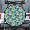 Vintage Hawaiian Aloha Pattern Print Leather Spare Tire Cover