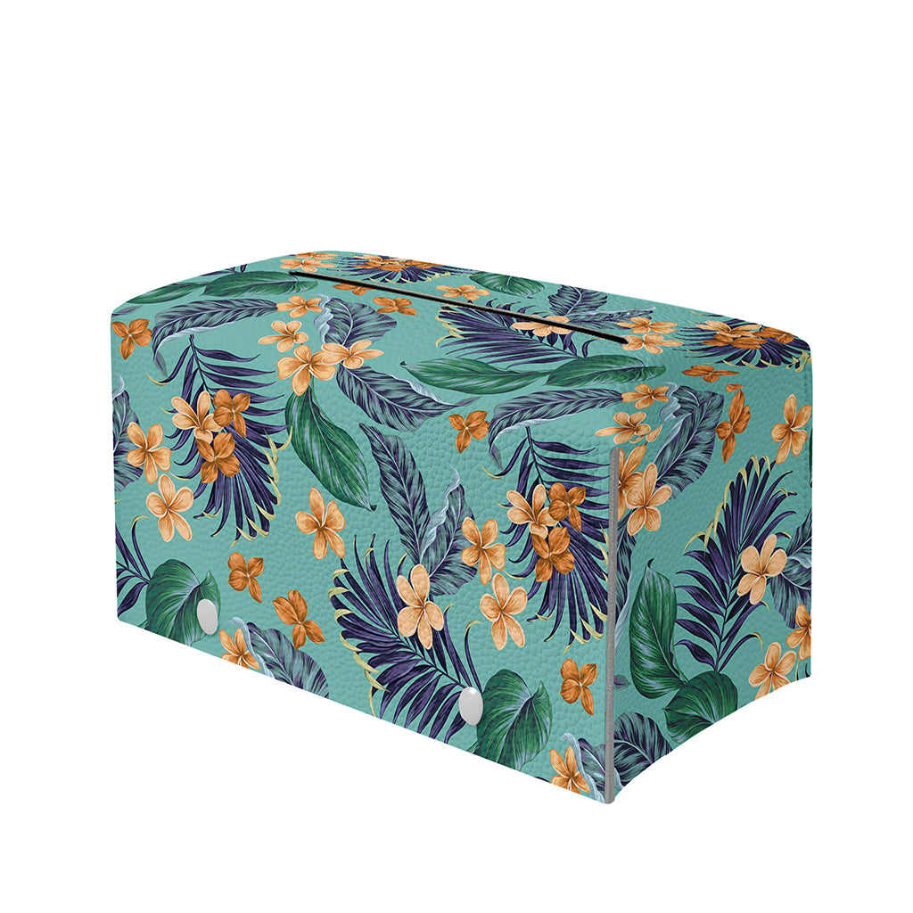 Vintage Hawaiian Aloha Pattern Print Leather Tissue Box Cover