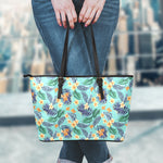 Vintage Hawaiian Aloha Pattern Print Leather Tote Bag