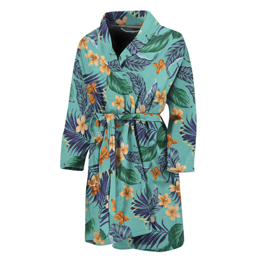 Vintage Hawaiian Aloha Pattern Print Men's Bathrobe