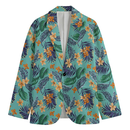 Vintage Hawaiian Aloha Pattern Print Men's Blazer