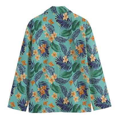 Vintage Hawaiian Aloha Pattern Print Men's Blazer