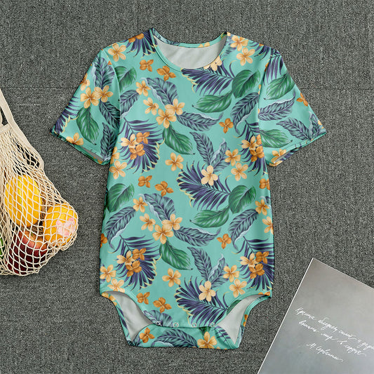 Vintage Hawaiian Aloha Pattern Print Men's Bodysuit
