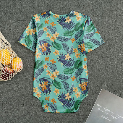 Vintage Hawaiian Aloha Pattern Print Men's Bodysuit