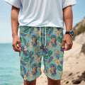 Vintage Hawaiian Aloha Pattern Print Men's Cargo Shorts