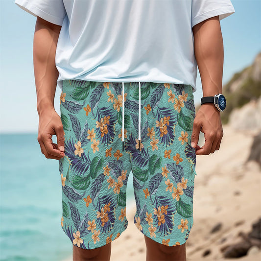 Vintage Hawaiian Aloha Pattern Print Men's Cargo Shorts
