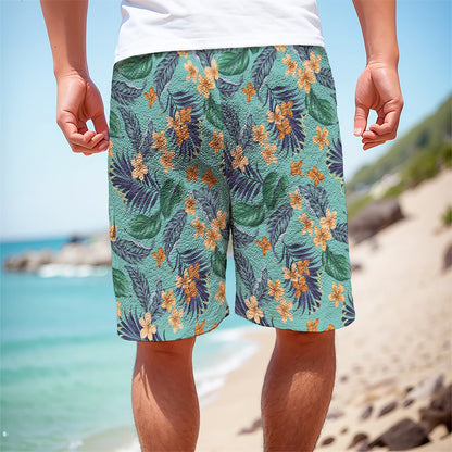 Vintage Hawaiian Aloha Pattern Print Men's Cargo Shorts