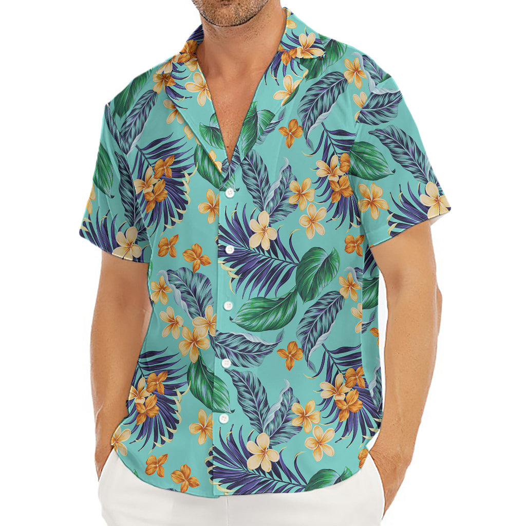 Vintage Hawaiian Aloha Pattern Print Men's Deep V-Neck Shirt