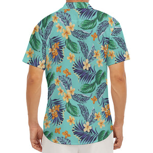 Vintage Hawaiian Aloha Pattern Print Men's Deep V-Neck Shirt