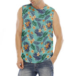 Vintage Hawaiian Aloha Pattern Print Men's Fitness Tank Top