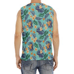 Vintage Hawaiian Aloha Pattern Print Men's Fitness Tank Top