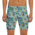 Vintage Hawaiian Aloha Pattern Print Men's Long Boxer Briefs