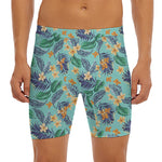 Vintage Hawaiian Aloha Pattern Print Men's Long Boxer Briefs