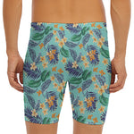 Vintage Hawaiian Aloha Pattern Print Men's Long Boxer Briefs