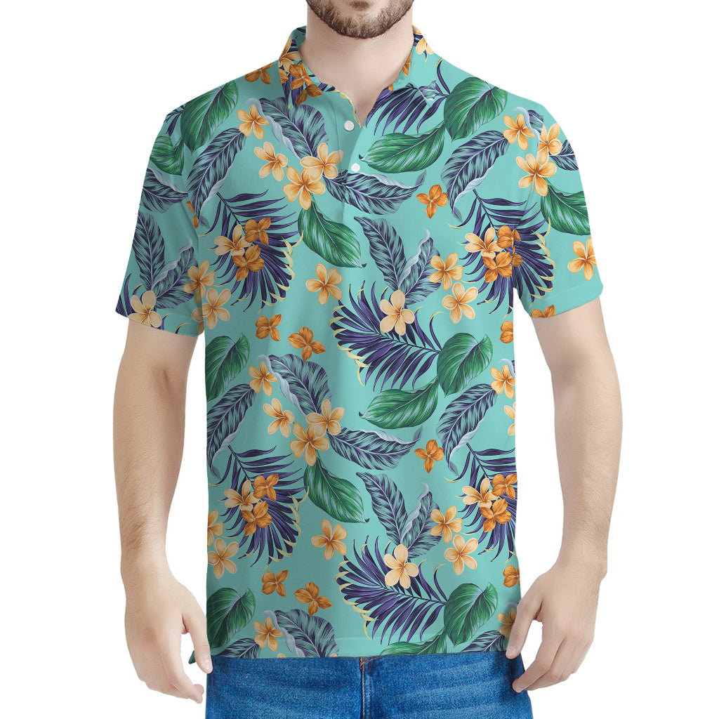 Vintage Hawaiian Aloha Pattern Print Men's Polo Shirt