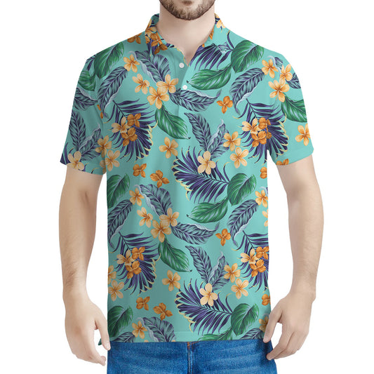 Vintage Hawaiian Aloha Pattern Print Men's Polo Shirt