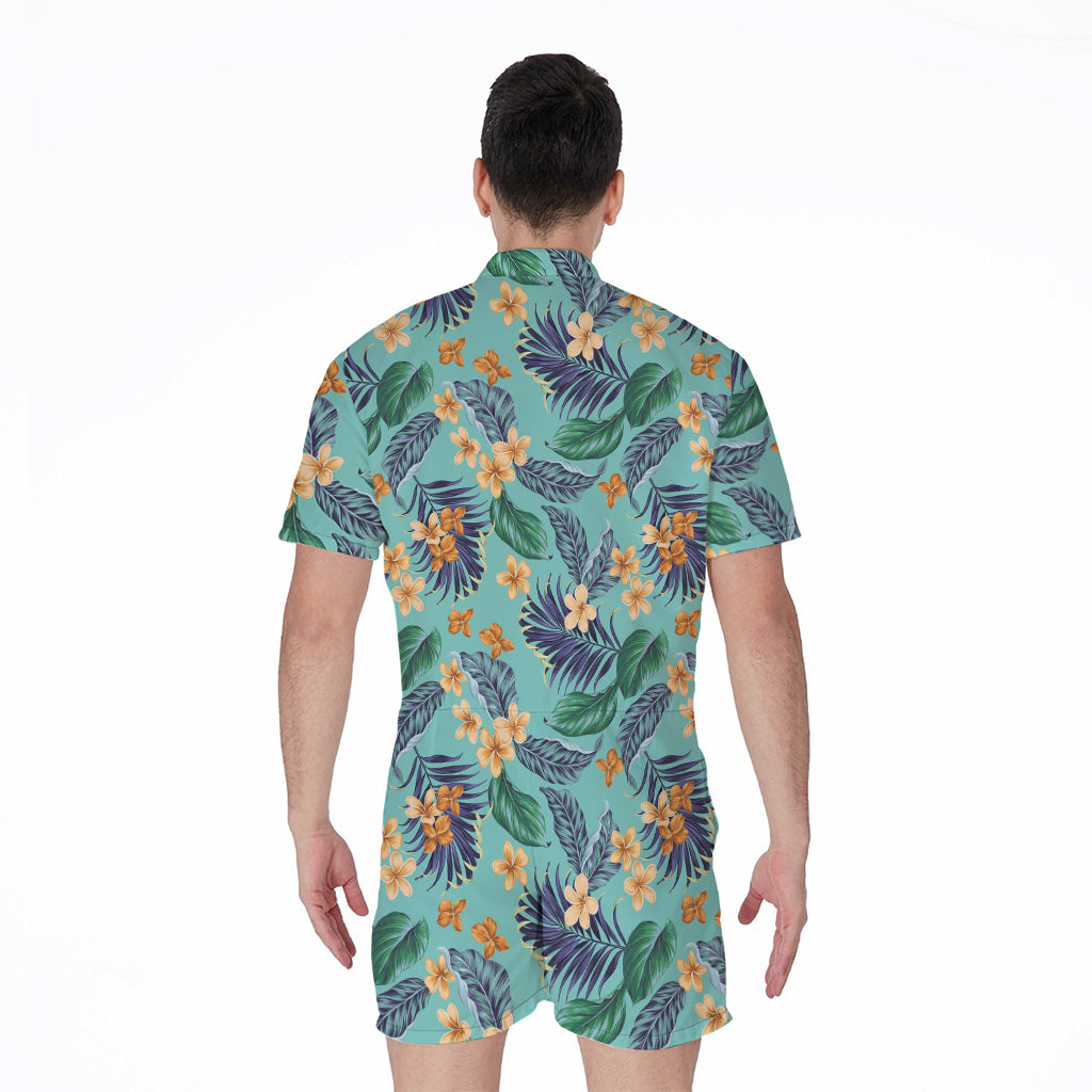 Vintage Hawaiian Aloha Pattern Print Men's Rompers