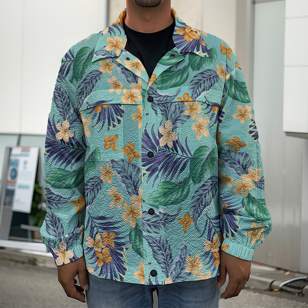 Vintage Hawaiian Aloha Pattern Print Men's Shirt Jacket