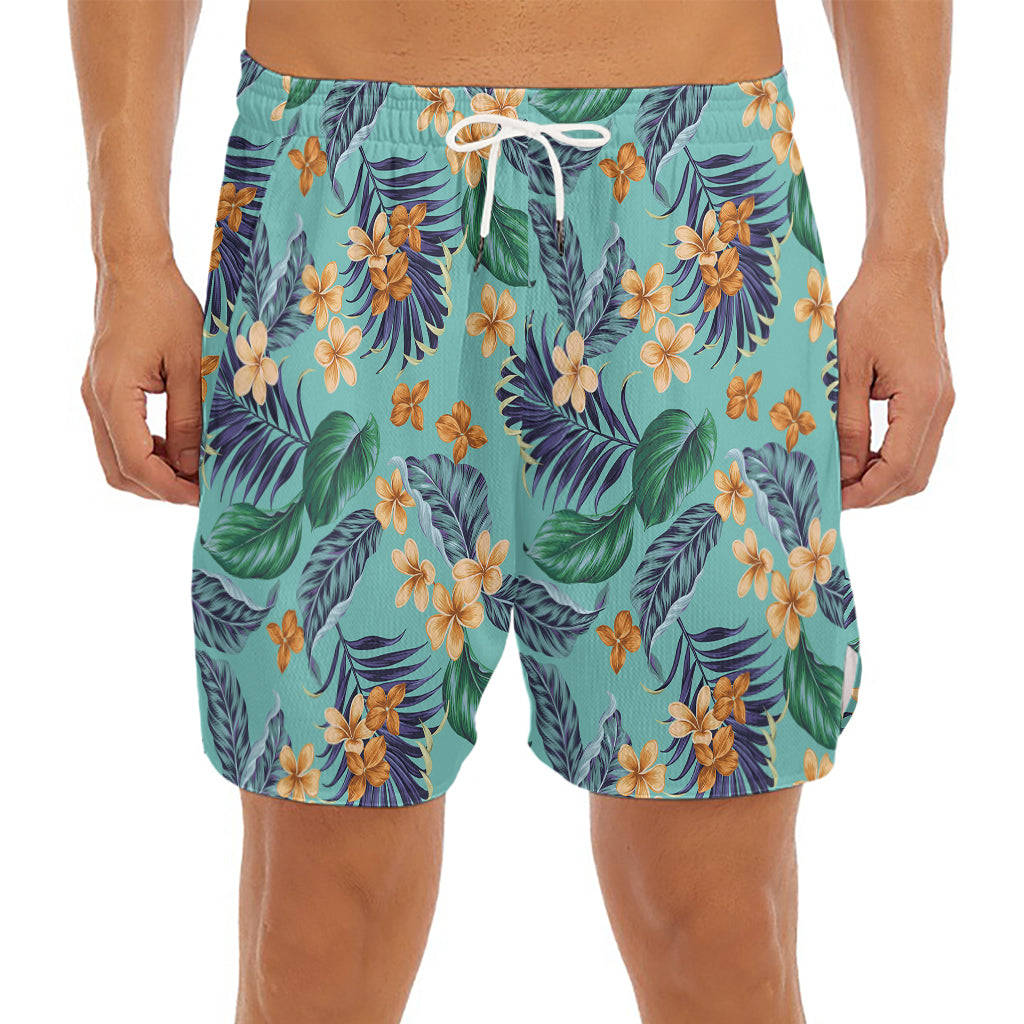 Vintage Hawaiian Aloha Pattern Print Men's Split Running Shorts