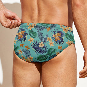 Vintage Hawaiian Aloha Pattern Print Men's Swim Briefs