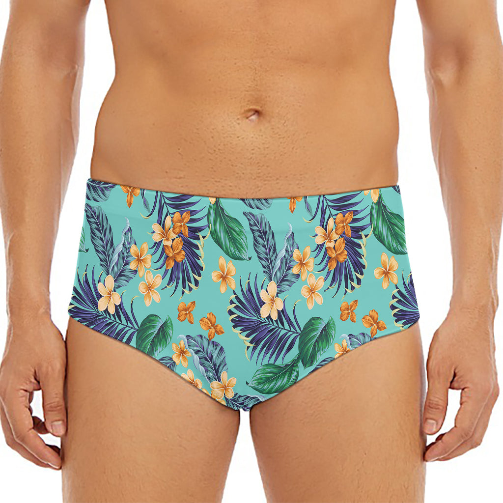 Vintage Hawaiian Aloha Pattern Print Men's Triangle Swim Briefs