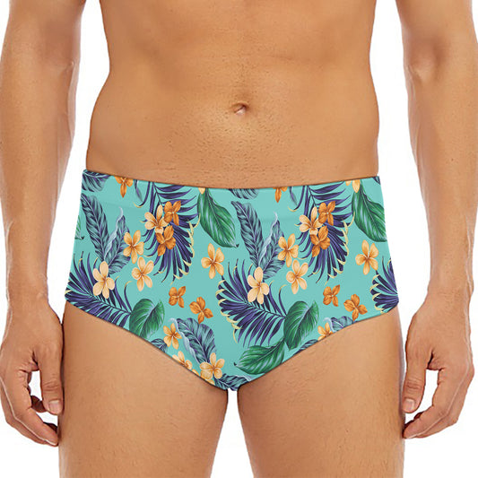 Vintage Hawaiian Aloha Pattern Print Men's Triangle Swim Briefs