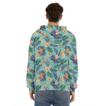 Vintage Hawaiian Aloha Pattern Print Men's Velvet Pullover Hoodie
