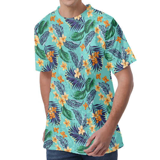 Vintage Hawaiian Aloha Pattern Print Men's Velvet T-Shirt