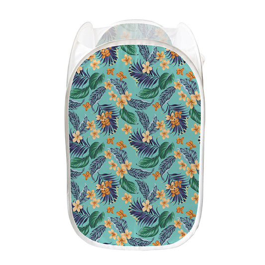 Vintage Hawaiian Aloha Pattern Print Mesh Laundry Hamper
