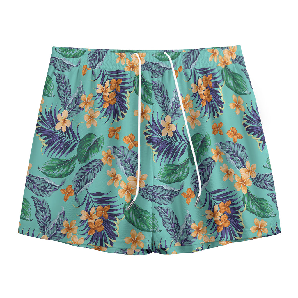 Vintage Hawaiian Aloha Pattern Print Mesh Shorts