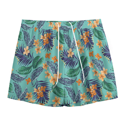 Vintage Hawaiian Aloha Pattern Print Mesh Shorts