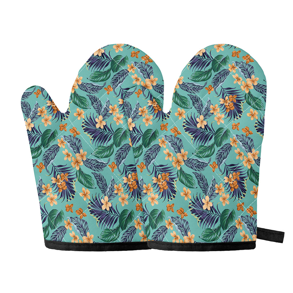 Vintage Hawaiian Aloha Pattern Print Oven Mitts