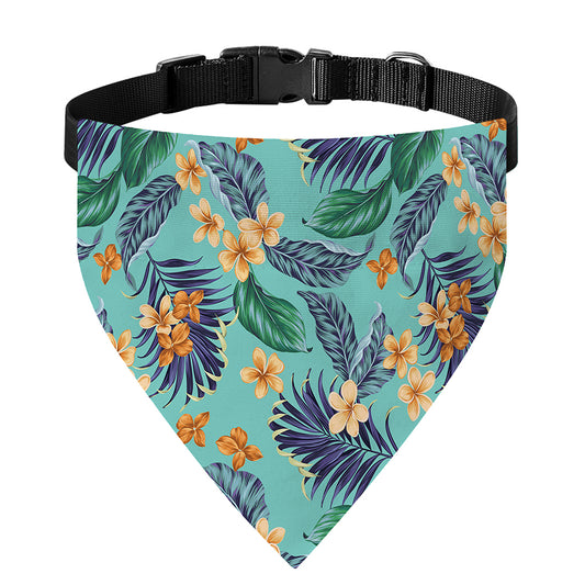 Vintage Hawaiian Aloha Pattern Print Over The Collar Dog Bandana