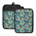 Vintage Hawaiian Aloha Pattern Print Pot Holders With Pocket