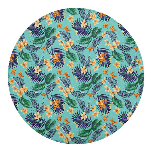 Vintage Hawaiian Aloha Pattern Print Round Blanket