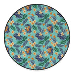 Vintage Hawaiian Aloha Pattern Print Round Floor Mat