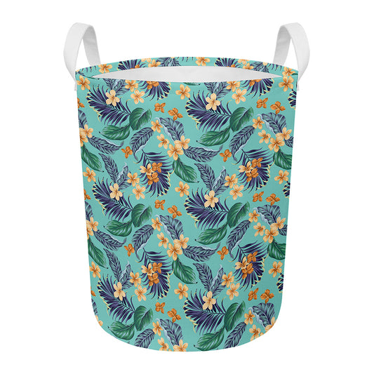 Vintage Hawaiian Aloha Pattern Print Round Laundry Basket
