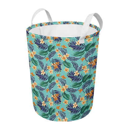 Vintage Hawaiian Aloha Pattern Print Round Laundry Basket