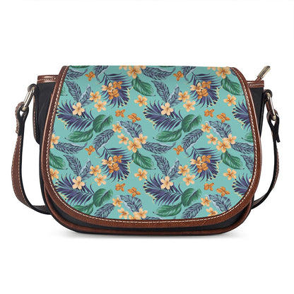 Vintage Hawaiian Aloha Pattern Print Saddle Bag